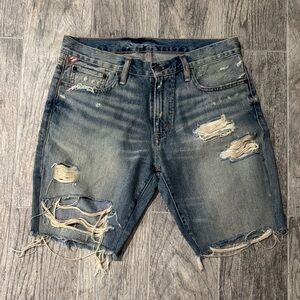 Denim & Supply Ralph Lauren Blue Distressed Jean Shorts